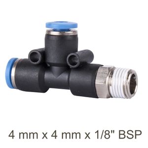 Pu Hose Fitting Tee 4mm X 4mm X 1/8'm